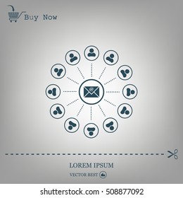 e-mail internet icon, vector illustration
