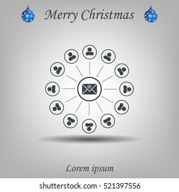 e-mail internet icon, vector illustration