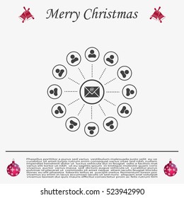 e-mail internet icon, vector illustration