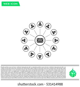 e-mail internet icon, vector illustration