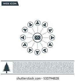 e-mail internet icon, vector illustration