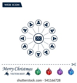 e-mail internet icon, vector illustration