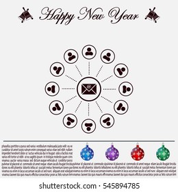 e-mail internet icon, vector illustration
