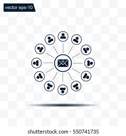 e-mail internet icon, vector illustration