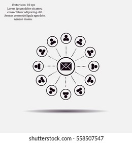 e-mail internet icon, vector illustration