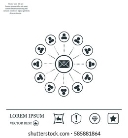 e-mail internet icon, vector illustration