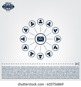 e-mail internet icon, vector illustration