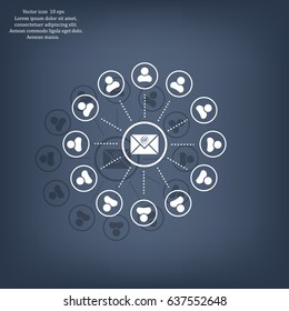 e-mail internet icon, vector illustration