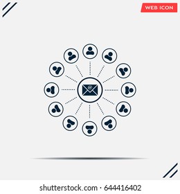 e-mail internet icon, vector illustration