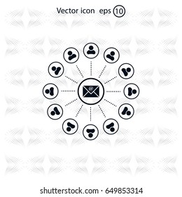 e-mail internet icon, vector illustration