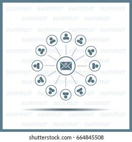 e-mail internet icon, vector illustration