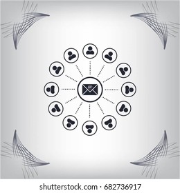 e-mail internet icon, vector illustration