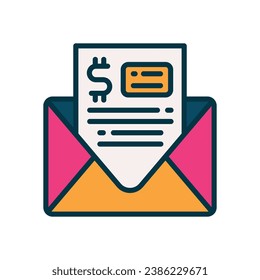 email invoice filled color icon. vector icon for your website, mobile, presentation, and logo design.