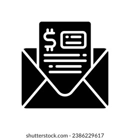 email invoice glyph icon. vector icon for your website, mobile, presentation, and logo design.