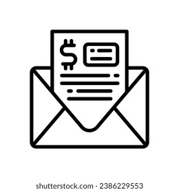 email invoice line icon. vector icon for your website, mobile, presentation, and logo design.