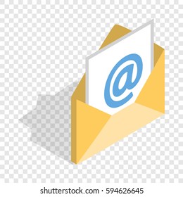 E-mail isometric icon 3d on a transparent background vector illustration
