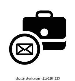 Email, Job, Offer Icon. Black Vector Graphics.