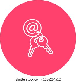 Icono de concepto de clave de correo electrónico