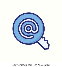 icono de clave de correo electrónico, icono azul aislado