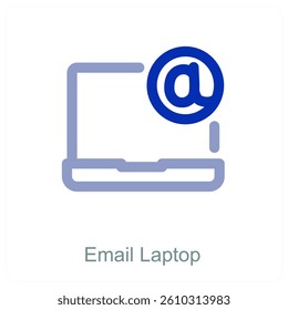 Email Laptop and device icon concept