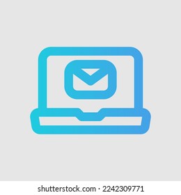 Icono de portátil de correo electrónico en estilo degradado, uso para presentación de aplicación móvil del sitio web