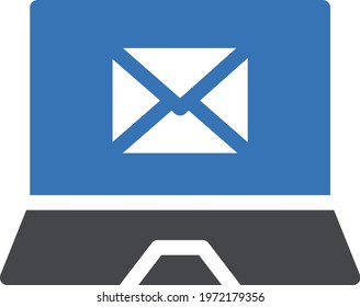 email laptop vector glyph colour icon