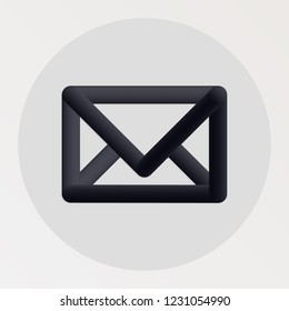 Email letter blended bold black line icon. Vector illustration of envelope shape fluid pictogram in a circle over white background for your graphic and web design