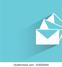 Email, Letter, Blue Background