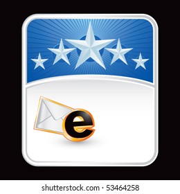 email letter blue star background