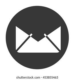 email letter gray object icon vector illustration