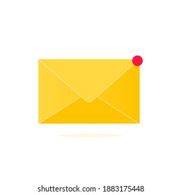 Email letter icon. Modern vector illustration. Single pictogram. Letter with sign no active isolated on white background. Badge writing yellow color.