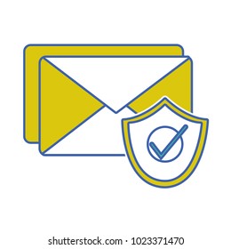e-mail letter message with security shield