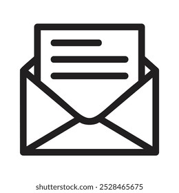 Email Letter or Open Email Icon, Envelope For Communication