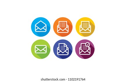 email  letter  paper icon logo vector