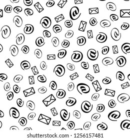E-mail and letter. Seamless vector EPS 10 pattern