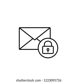 email letter security system line black icon on white background