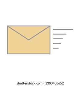 Email letter sending vector icon on white background