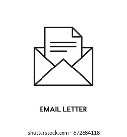 Email Letter vector icon, open envelope symbol. Modern, simple flat vector illustration for web site or mobile app