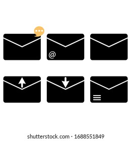 Juego de iconos vectores de carta de correo electrónico, Comunicación de la tapa de sobre, Icono simple de correo