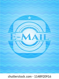 Email light blue water wave style badge.