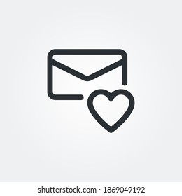 email like icon vector isolated with line style and black color, pixel perfect symbol illustration