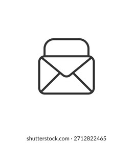 Vector y correo del icono del arte de la línea del email, mensaje, diseño del icono del sobre