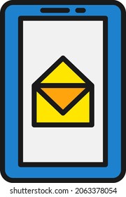 E-Mail-Linie ausgefülltes Vektorsymbol-Design
