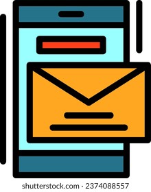 Diseño de iconos de vectores rellenos de línea de correo electrónico