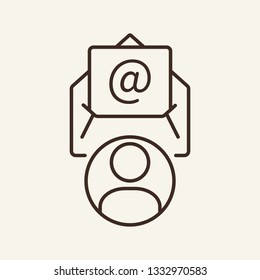 Email line icon. Envelope, letter, recipient. Business concept. Can be used for topics like communication, address, contact