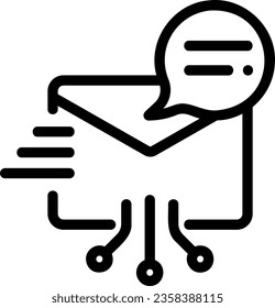 vector de ilustración de línea de correo electrónico