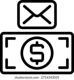 ícone de linha de e-mail ilustração vetor