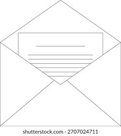 Icono de línea de correo electrónico. Icono de línea de mensaje. 