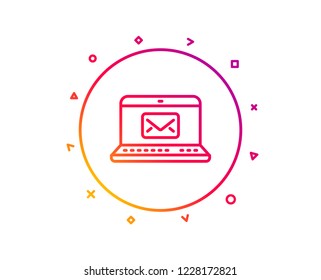 E-Mail line icon. Message correspondence sign. Communication symbol. Gradient pattern line button. E-Mail icon design. Geometric shapes. Vector