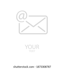 E-Mail-Zeilensymbol, Vektorgrafik umreißen.
